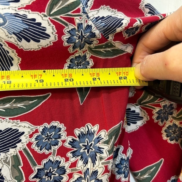 Women's Floral Tunic Top Tasseled V-Neck Hippie Free Spirit Boho Colorful Sz M - Picture 6 of 7